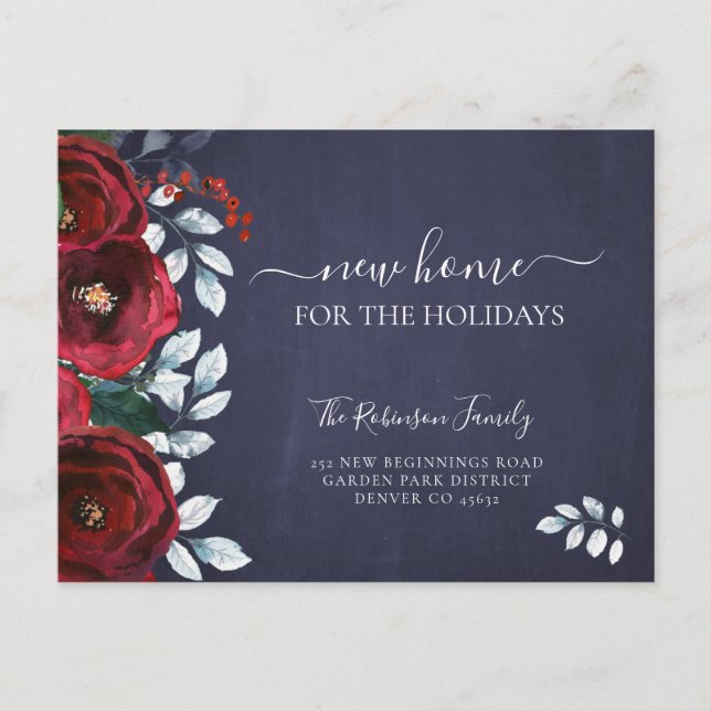 Cartão Postal De Anúncio Nova casa para as férias de Natal (Frente)