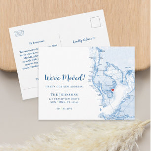 Cartão Postal De Anúncio Nova Casa St. Pete Mapa da Flórida Mudando