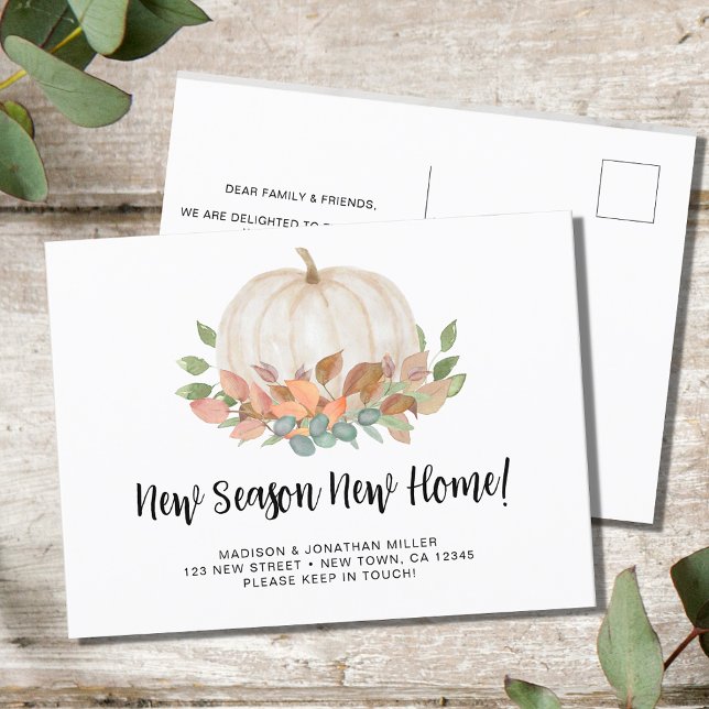 Cartão Postal De Anúncio Nova Estação Nova Mudança de outono de Abóbora Dom (Criador carregado)