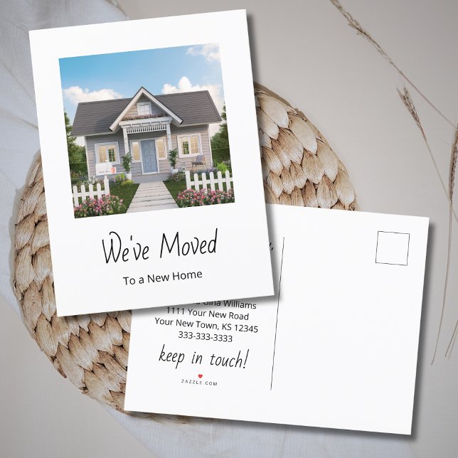 Cartão Postal De Anúncio Nova Foto Simples de Casa Mudança de Endereço (Criador carregado)