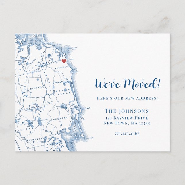 Cartão Postal De Anúncio Nova imagem local - Massachusetts Moving (Frente)
