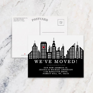 Cartão Postal De Anúncio Nova Movimentação de Casa Moderna para a Cityscape