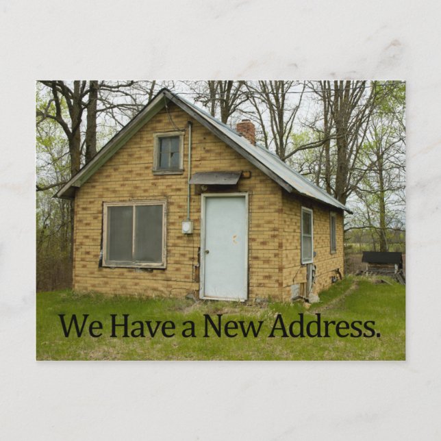 Cartão Postal De Anúncio Nova mudança de endereço da placa de endereço (Frente)