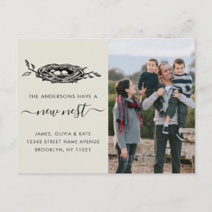 Cartão Postal De Anúncio Nova mudança de local do ninho na movimentação 