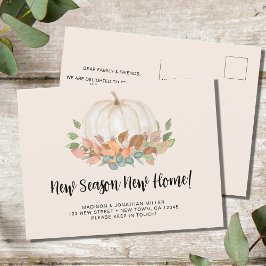 Cartão Postal De Anúncio Nova Temporada Nova Casa Outono Abóbora Mudança