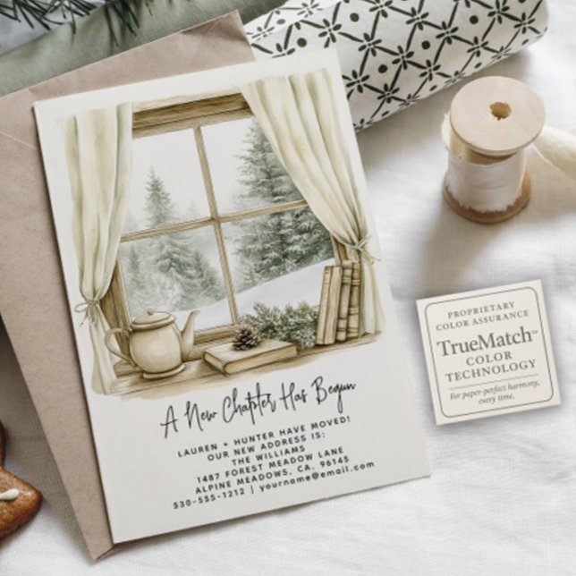 Cartão Postal De Anúncio Novo Capítulo Começou Água-forte de Inverno Férias (Criador carregado)