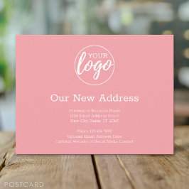 Cartão Postal De Anúncio Novo Cartão de Mudança de Endereço com Logotipo Em