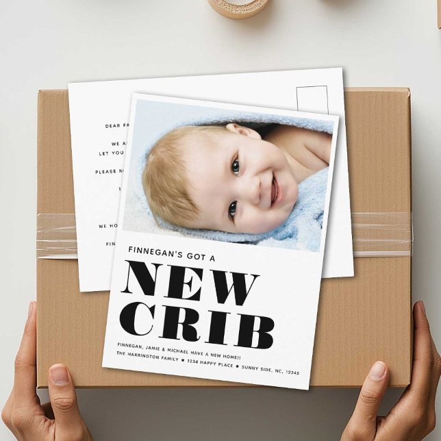 Cartão Postal De Anúncio NOVO CRIB Simples Foto para Bebês Movimentação Mín (Criador carregado)