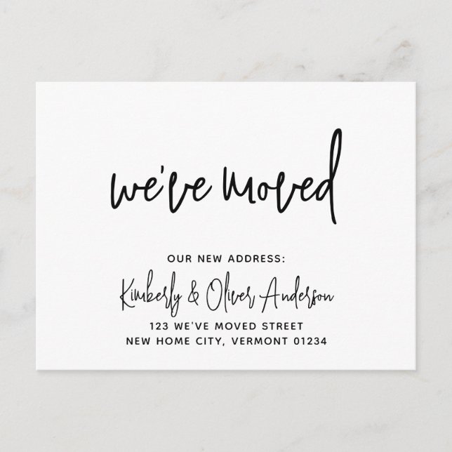 Cartão Postal De Anúncio Novo Endereço Caligrafia Manuscrita (Frente)