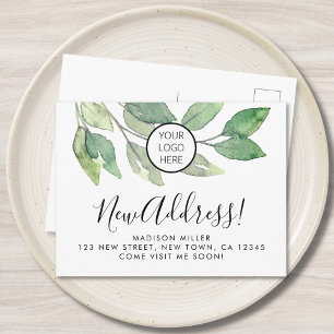 Cartão Postal De Anúncio Novo Endereço Comercial Logo Mudança