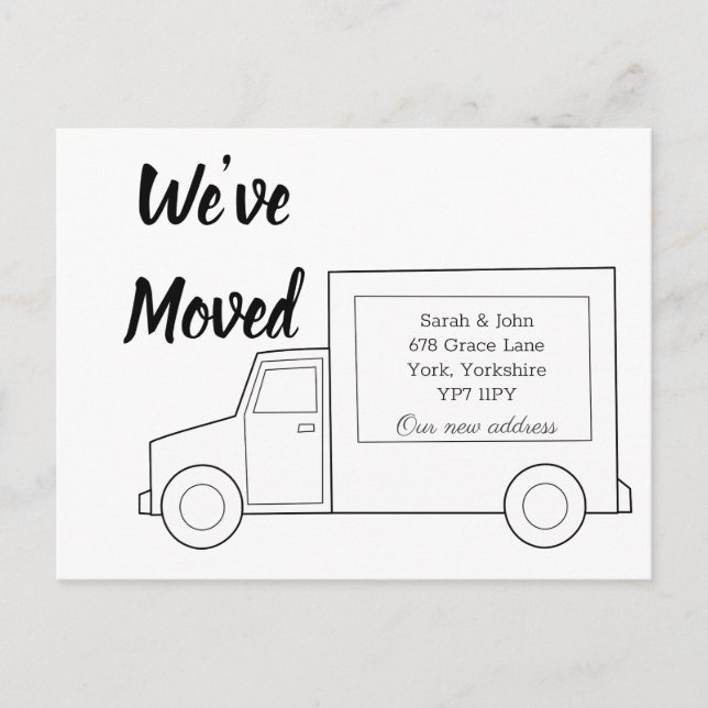 Cartão Postal De Anúncio Novo Endereço de Casa Simples Mudamos (Frente)