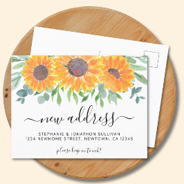 Cartão Postal De Anúncio Novo Endereço de Girassol em Movimento