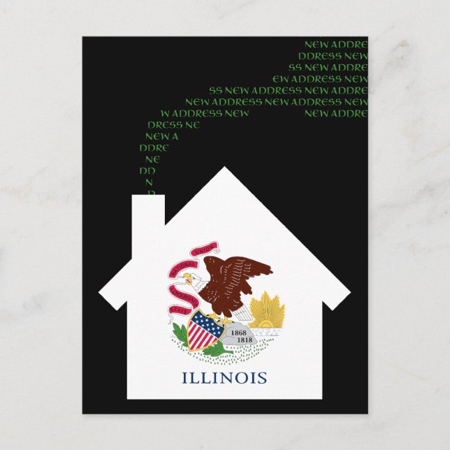 Cartão Postal De Anúncio novo endereço de Illinois (Frente)
