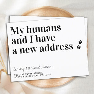Cartão Postal De Anúncio Novo Endereço Divertido do Cachorro Pet Mudança