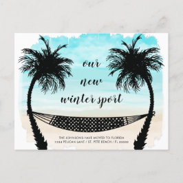 Cartão Postal De Anúncio Novo Endereço Divertido Flórida Palm Trees de Prai