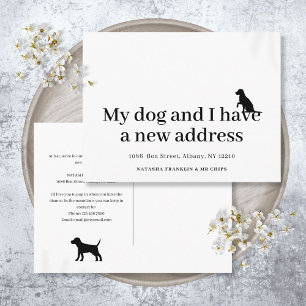 Cartão Postal De Anúncio Novo Endereço do Cachorro Moderno Eu Mudei
