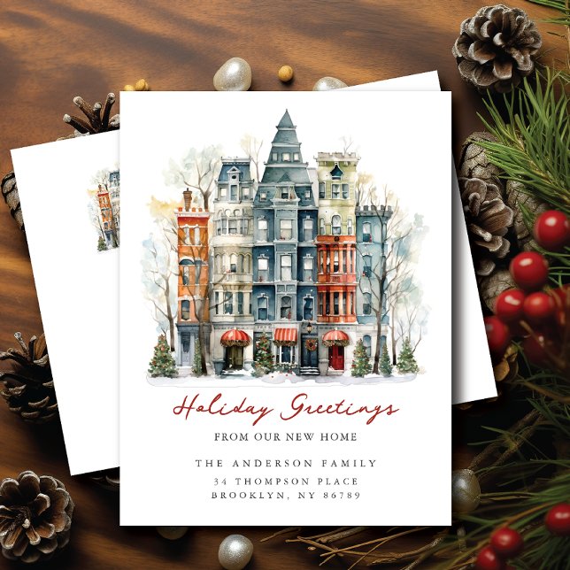 Cartão Postal De Anúncio Novo Endereço do Nova Iorque Brownstone (Criador carregado)