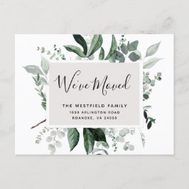 Cartão Postal De Anúncio Novo Endereço Eucalyptus Botânico Verde