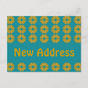 Cartão Postal De Anúncio novo endereço groovy retrô