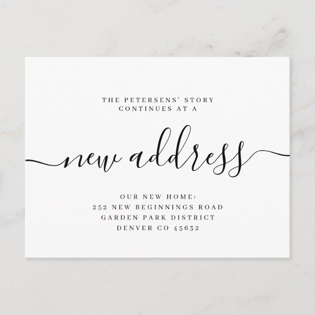 Cartão Postal De Anúncio Novo endereço moderno mudamos nos mudamos (Frente)