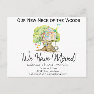 Cartão Postal De Anúncio Novo Endereço, Nova Casa,Árvore da Casa