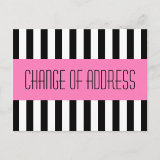 Cartão Postal De Anúncio Novo endereço rosa modesto em moda moda em movimen
