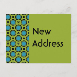 Cartão Postal De Anúncio Novo endereço Turquoise Green
