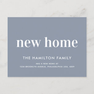 Cartão Postal De Anúncio Novo lar minimalista moderno azul poeirento