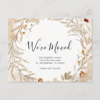 Cartão Postal De Anúncio Novo Movimento Foliar de Flor Selvagem em Casa