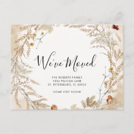 Cartão Postal De Anúncio Novo Movimento Foliar de Flor Selvagem em Casa