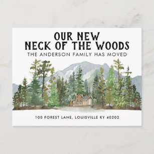 Cartão Postal De Anúncio Novo Pescoço da Floresta Florestal em Movimento