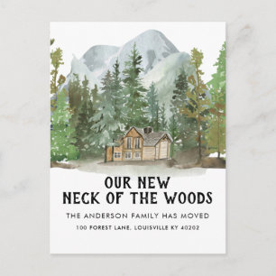 Cartão Postal De Anúncio Novo Pescoço do Endereço Woods Em Movimento