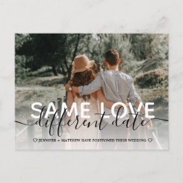 Cartão Postal De Anúncio Novo plano de tipografia moderna de casamento muda