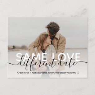 Cartão Postal De Anúncio Novo plano simples casamento de tipografia muda da