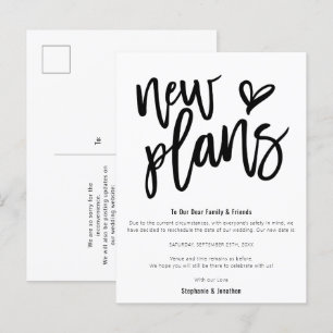 Cartão Postal De Anúncio Novos Planos de Casamento Salvar Data Estilo Rotei