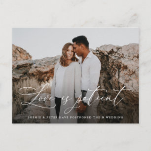 Cartão Postal De Anúncio O Amor com Script Simplesmente Elegante é o Adiame
