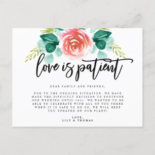 Cartão Postal De Anúncio O Amor é Paciente Atraso do Casamento