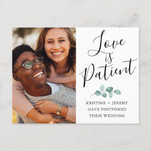 Cartão Postal De Anúncio O Amor é Paciente Foto em Letra de Forma Preta Sal