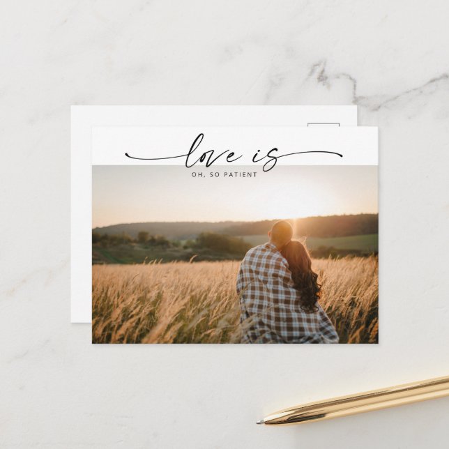 Cartão Postal De Anúncio O amor moderno é paciente Cartão-postal de atualiz (Frente/Verso In Situ)