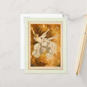 Cartão Postal De Anúncio O Balanço, 1928 por Louis Icart