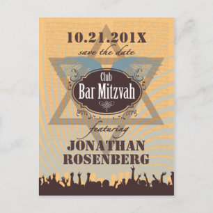 Cartão Postal De Anúncio O Bar do Clube Mitzvah Guarda a Data