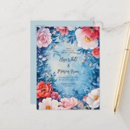 Cartão Postal De Anúncio O Casamento vintage de Quadro Floral Elegante Salv