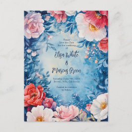 Cartão Postal De Anúncio O Casamento vintage de Quadro Floral Elegante Salv