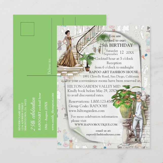 Cartão Postal De Anúncio O designer da moda (Frente/Verso)