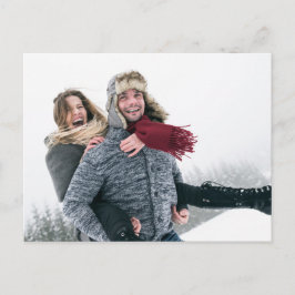 Cartão Postal De Anúncio O futuro Sr. e Sra. Winter Tree Snow Blue Watercol