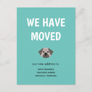Cartão Postal De Anúncio O Pug Ilustrado Bonito Que Mudamos