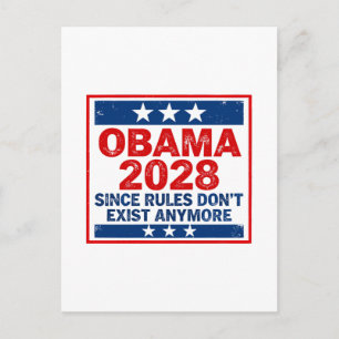 Cartão Postal De Anúncio Obama 2028 Já que as Regras Não Existem Mais Engra