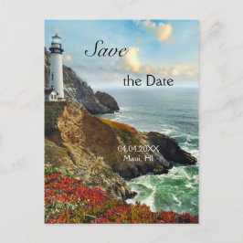 Cartão Postal De Anúncio Ocean Lighthouse Salva o Cartão-Postal