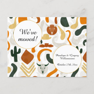 Cartão Postal De Anúncio Oeste, deserto, boho vaqueiro, mudança de endereço