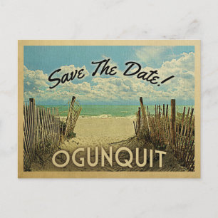 Cartão Postal De Anúncio Ogunquit Maine Salve A Data Náutica Vintage